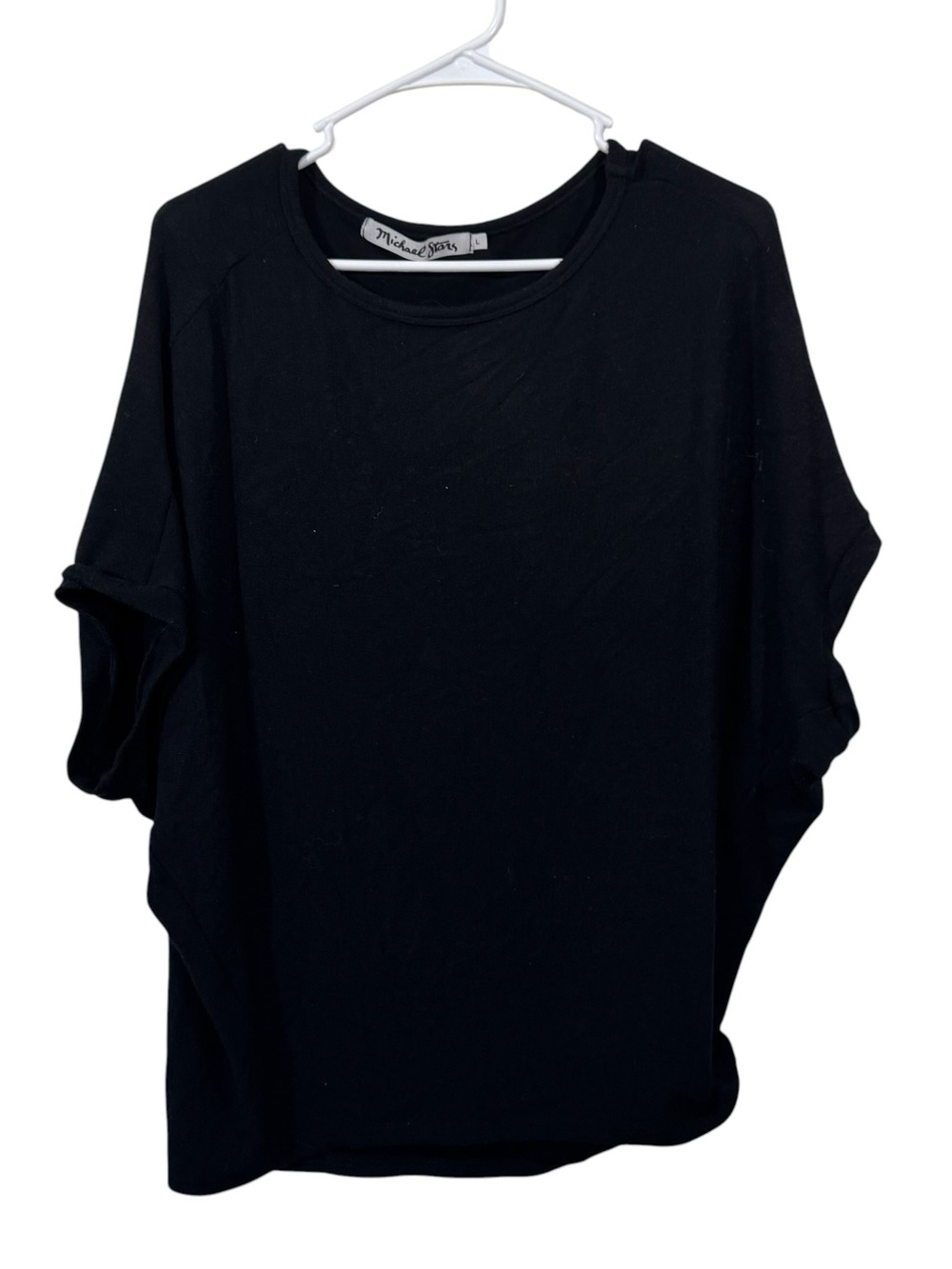 Michael Stars Anthropologie Black Relaxed Oversized Dolman Short Sleeve Shirt